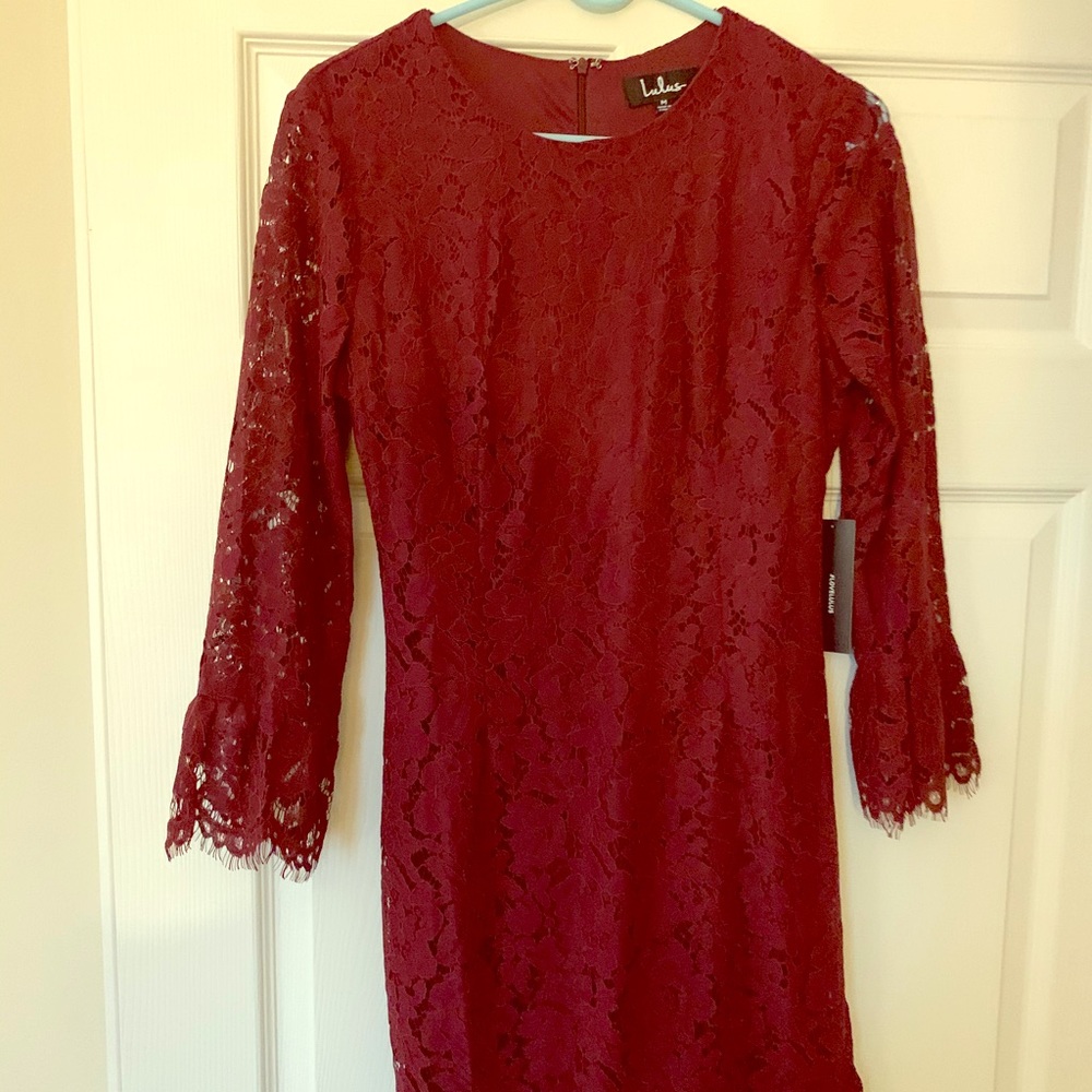 Burgundy lace dress